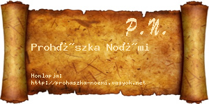 Prohászka Noémi névjegykártya